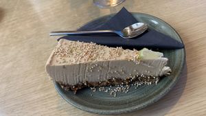 Lime cheesecake with nut biscuit base    at Nishta in Dubrovnik