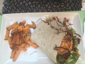 Lentil burger at Nishta in Dubrovnik