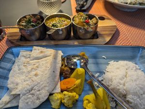 Curry platter at Nishta in Dubrovnik