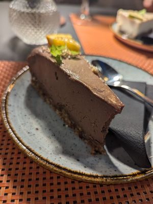 Chocolate raw vegan cake at Nishta in Dubrovnik