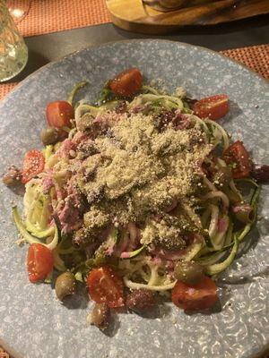 Purple spaghetti    at Nishta in Dubrovnik