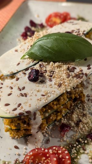 Raw Lasagna -- our favorite of the bunch at Nishta in Dubrovnik