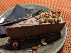 Raw chocolate cake at Nishta in Dubrovnik