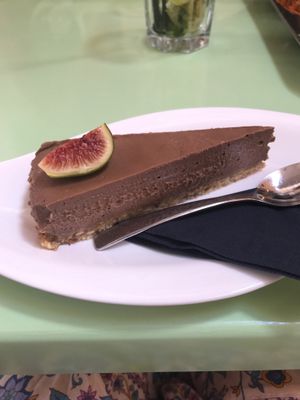 Chocolate fig raw cake at Nishta in Dubrovnik