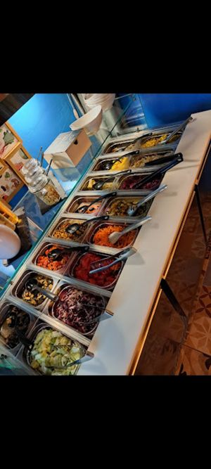 Salad bar at Nishta in Dubrovnik