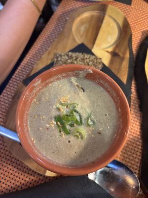 Mushroom soup - hot soup of the dayy  at Nishta in Dubrovnik