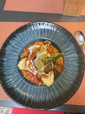 Moussaka- not traditional, but delicious   at Nishta in Dubrovnik