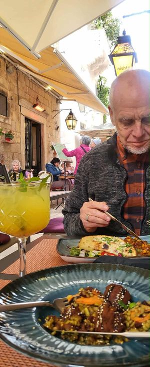 Chilly weather, but worth the wait. at Nishta in Dubrovnik