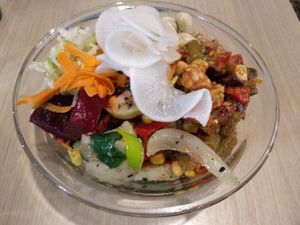 Loaded up on the salad bar. It was excellent tasting and value for money in expensive Dubrovnik. at Nishta in Dubrovnik