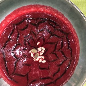 Beautiful and delicious beet gazpacho   at Délices Veggies in Metz