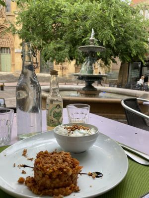 Plat du jour; lentils   at Délices Veggies in Metz