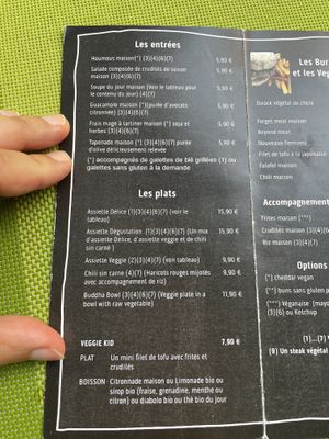 Menu  at Délices Veggies in Metz