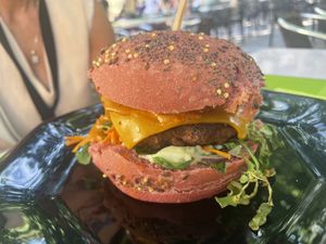 Beyond meat burger   at Délices Veggies in Metz