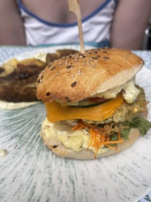 Falafel burgerr  at Délices Veggies in Metz