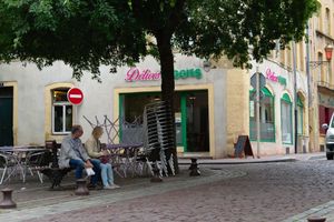 Outside of Délices Veggies on Place Jeanne d'Arc at Délices Veggies in Metz