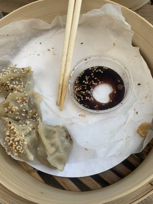 vegan dumplings  at Para Bar in Poznan