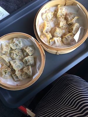 pumpkin and lentil dumplings  at Para Bar in Poznan