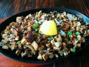 Tofu and Mushroom Sizzling Sising at Nick's Kitchen in Daly City