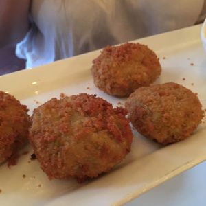 Vegan artichoke ";crab"; cakes. Yum!! at Nick's Kitchen in Daly City