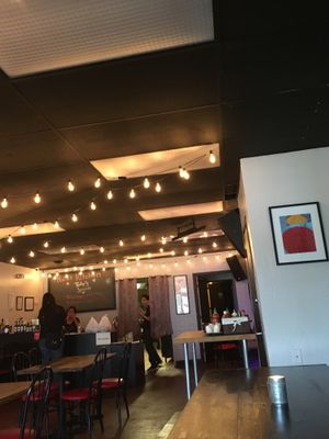 Fun string lights at Nick's Kitchen in Daly City