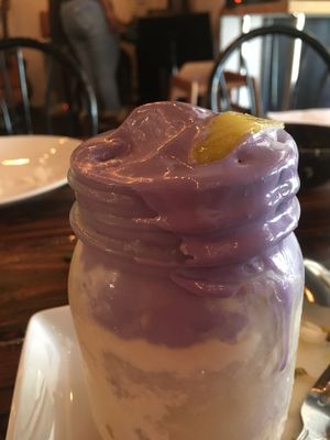 Halo Halo with Ube Ice Cream (vegan style)-yum! at Nick's Kitchen in Daly City