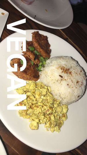 LONGSILOG- scramble needs a lil work and presentation could be better! at Nick's Kitchen in Daly City