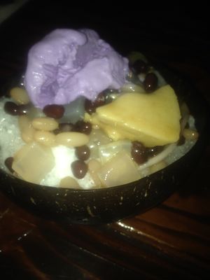 Halo Halo , Filipino dessert
everything vegan with homemade ice cream at Nick's Kitchen in Daly City