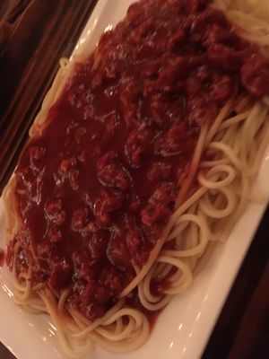 Filipino style spaghetti at Nick's Kitchen in Daly City