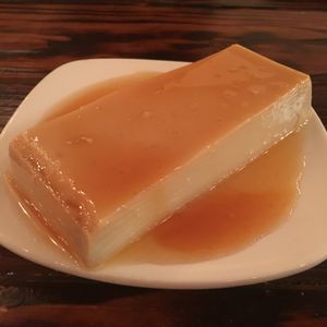 Vegan leche flan. The best!  at Nick's Kitchen in Daly City