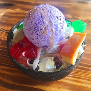 Vegan halo halo. So good! at Nick's Kitchen in Daly City