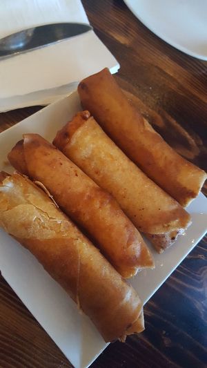 Turon banana and sweet jackfruit wrapped like an egg roll and deep fried at Nick's Kitchen in Daly City