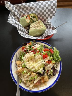 Southwest wrap, and New Girl bowl! Excellent ♥️♥️♥️  at Stella's in Cle Elum