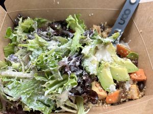 New Girl Bowl (with tofu) and added black beans.  Loved it!!!  at Stella's in Cle Elum