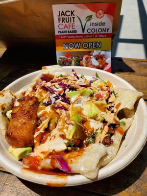 burrito bowl at Jackfruit Cafe in West Los Angeles