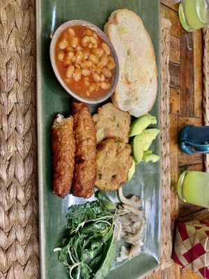 Vegan fry up  at New Leaf Eatery in Siem Reap