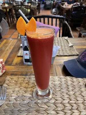 Red sun smoothie, $3  at New Leaf Eatery in Siem Reap