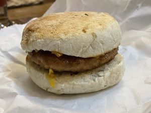 Omn! Vegan muffin ($3.50) with vegan cheese ($1)  at New Leaf Eatery in Siem Reap