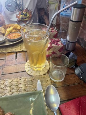 Iced Jasmine tea (not sweet, true tea)  at New Leaf Eatery in Siem Reap