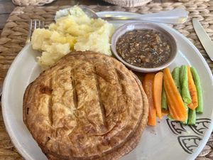Vegan pie and mash   at New Leaf Eatery in Siem Reap