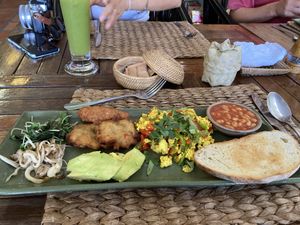 Vegan fry up   at New Leaf Eatery in Siem Reap