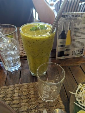 Mango and passion fruit (but weird but enjoyed it as I drank more) at New Leaf Eatery in Siem Reap
