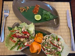 Mushroom larb - yum  at New Leaf Eatery in Siem Reap