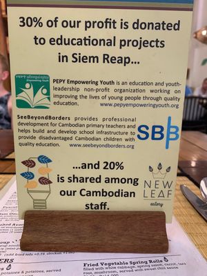 Doing good  at New Leaf Eatery in Siem Reap
