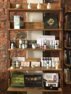 Many organic, natural and sustainable skin products for sale also (ie. mosquito repellent and deodorant), reusable cutlery, coffee cups, mugs, water bottles, jewellery... at New Leaf Eatery in Siem Reap
