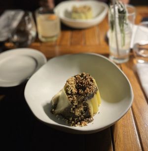 Paccheri gratinati filled with mushroom ragout   at Can Domingo in Ibiza