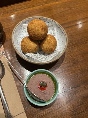 Banana flower croquettes   at Burma Burma in New Delhi