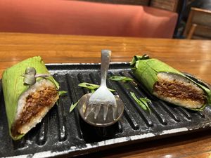 BBQ Jackfruit sticky rice (4 pieces)   at Burma Burma in New Delhi