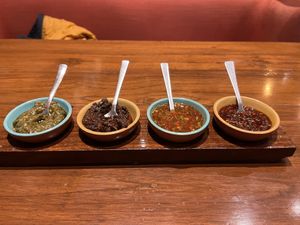 Dipping sauces   at Burma Burma in New Delhi