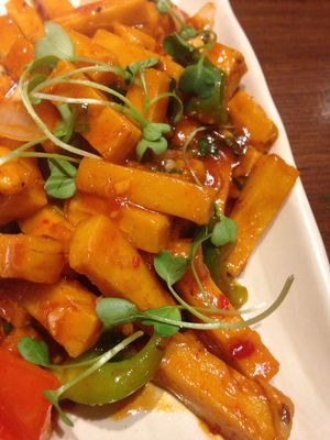 Tohu  Kyaw  - chilly tangy chickpea tohu at Burma Burma in New Delhi