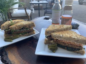 Kimchi and Maple Tempeh burgers 👌 at Press Market in Collingwood